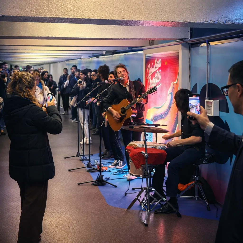 Instalación audiovisual Ars Gràcia en el metro de Barcelona con música generativa e inteligencia artificial